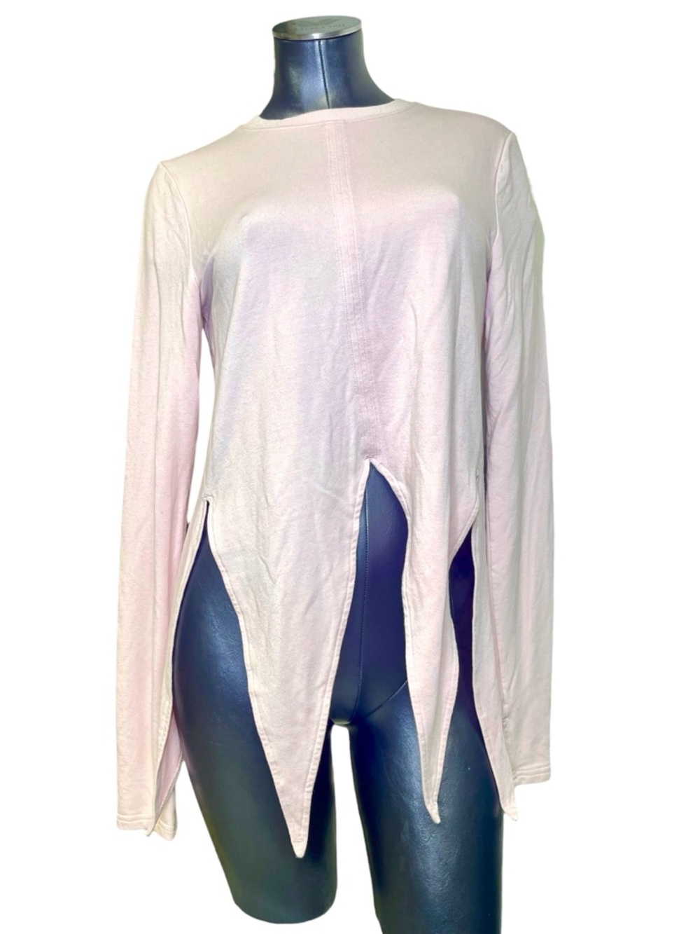 Athleta Light Pink Long-Sleeve Draped Point-Hem Top